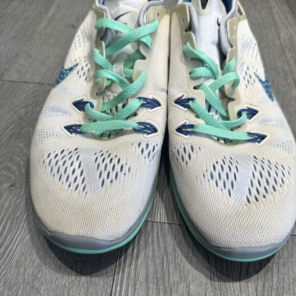 Nike Womens Free TR Fit 5 Running Shoes Comfort Sneakers White Teal Blue Size 7 - Picture 3 of 10